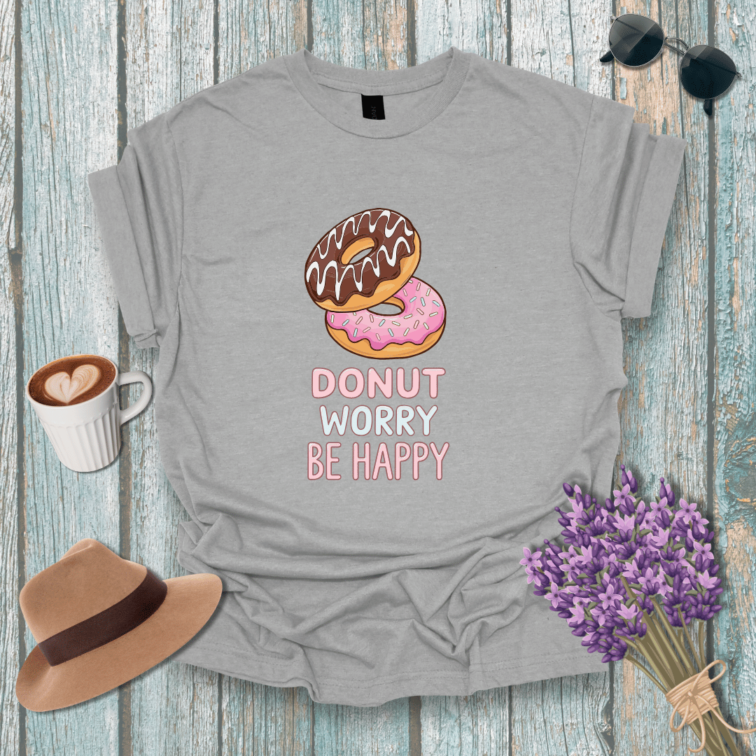 Donut Worry Be Happy Unisex Softstyle T-Shirt - Fun and Positive Vibes Graphic Tee