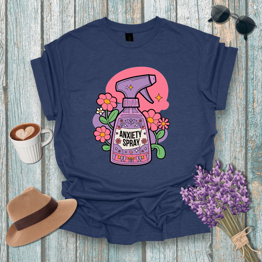 Anxiety Spray Unisex Softstyle T-Shirt - Cute Floral Design for Comfort & Self-Care