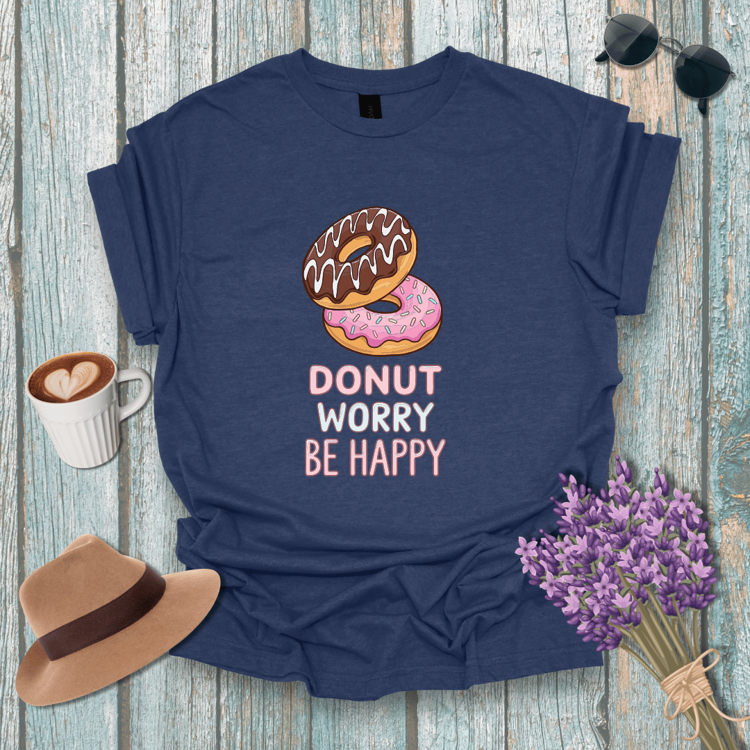Donut Worry Be Happy Unisex Softstyle T-Shirt - Fun and Positive Vibes Graphic Tee