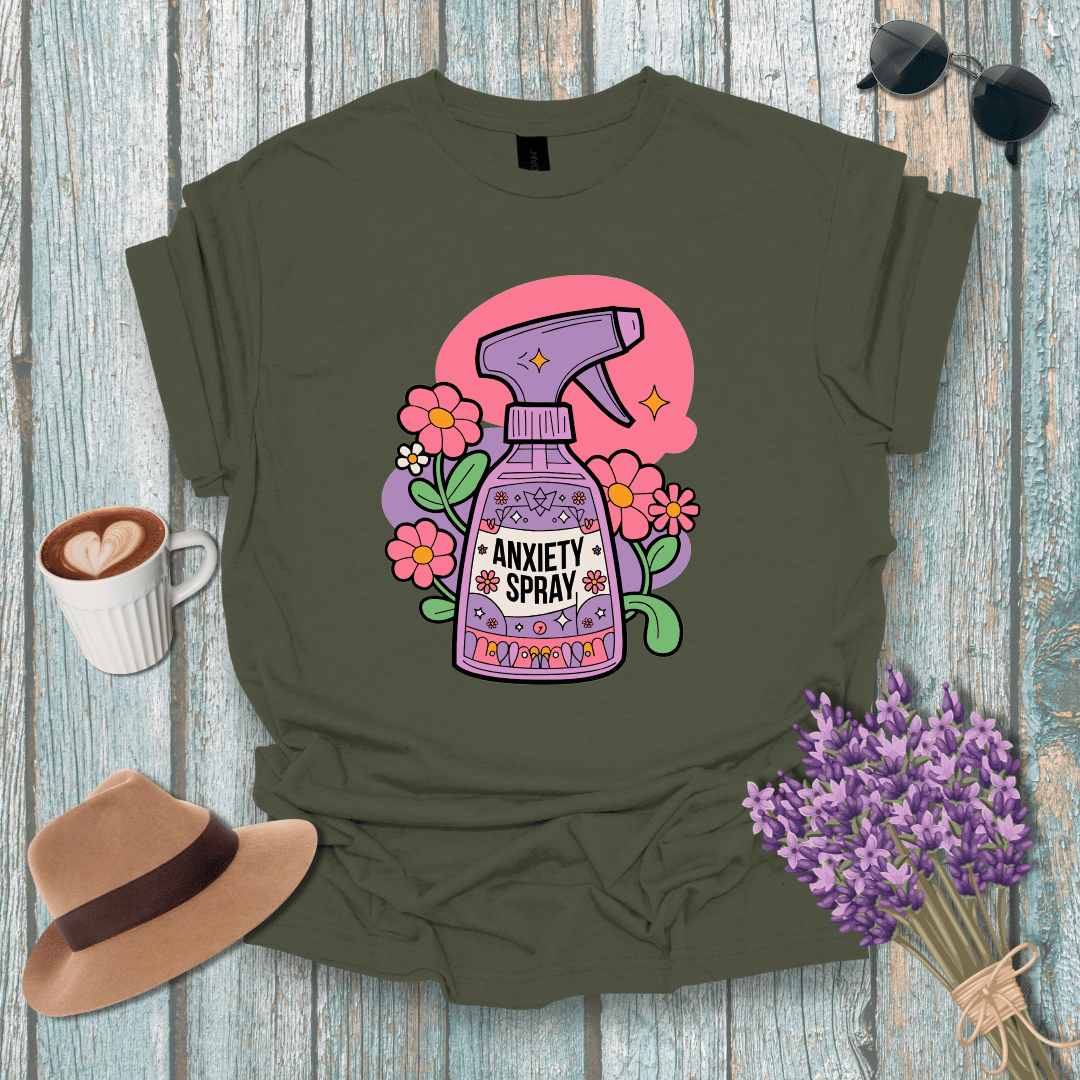 Anxiety Spray Unisex Softstyle T-Shirt - Cute Floral Design for Comfort & Self-Care