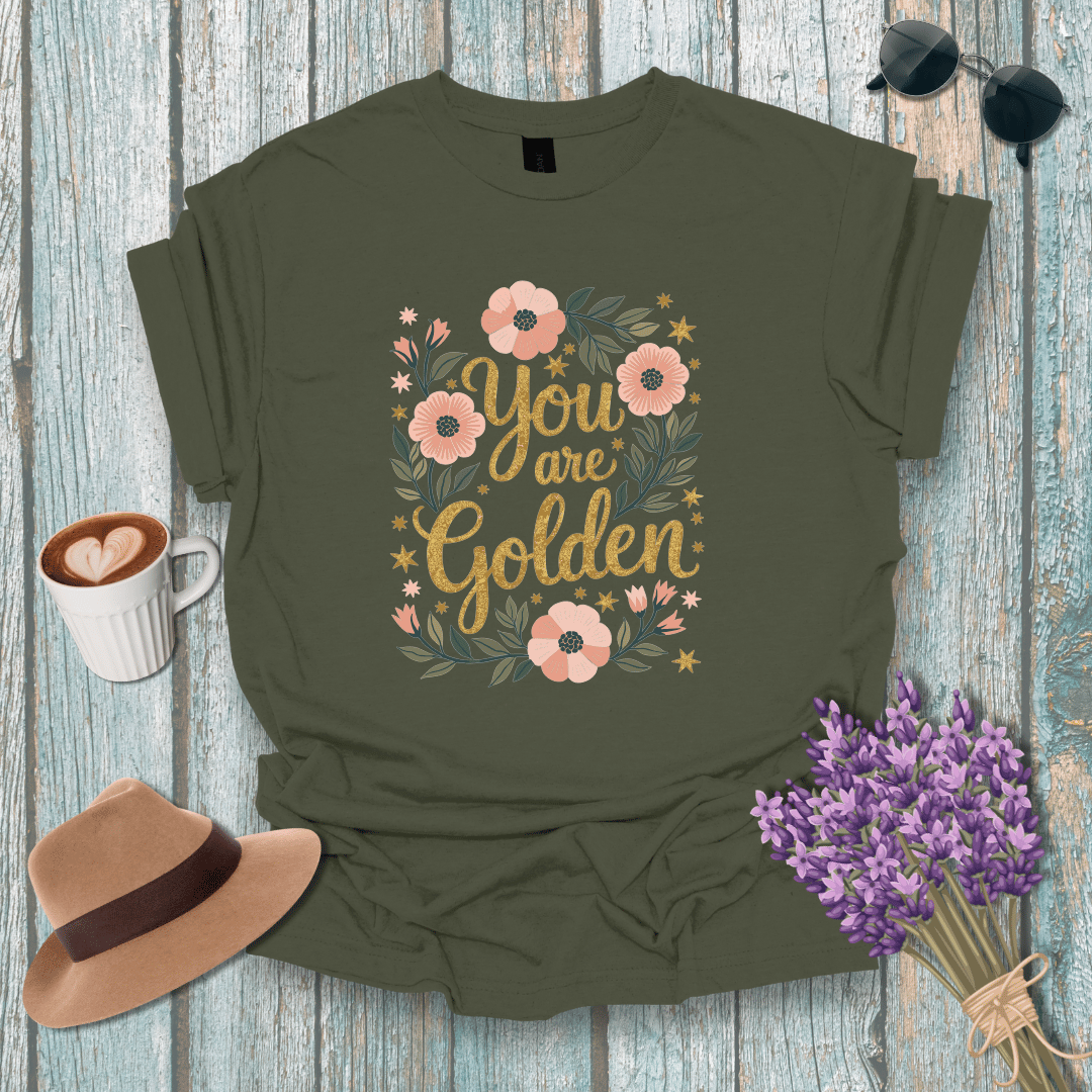You Are Golden Floral Unisex T-Shirt - Softstyle Inspirational Tee