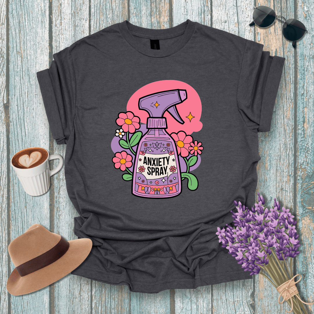 Anxiety Spray Unisex Softstyle T-Shirt - Cute Floral Design for Comfort & Self-Care