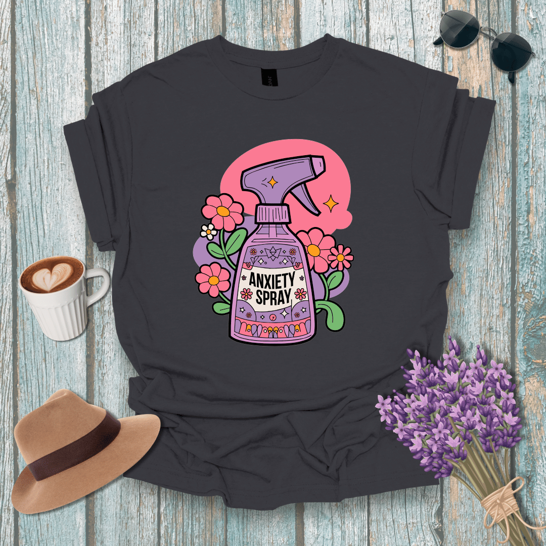Anxiety Spray Unisex Softstyle T-Shirt - Cute Floral Design for Comfort & Self-Care