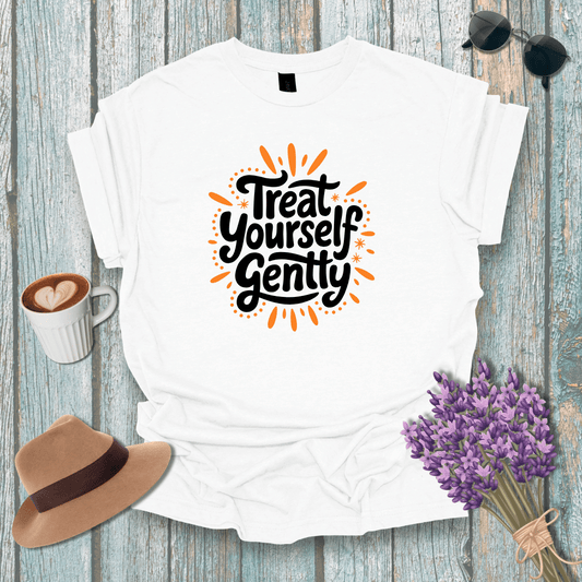 Treat Yourself Gently Unisex Softstyle T-Shirt - Self-Care Apparel