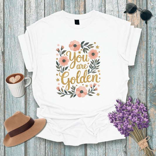 You Are Golden Floral Unisex T-Shirt - Softstyle Inspirational Tee