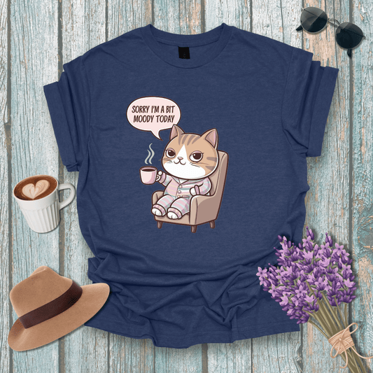 Moody Cat Unisex Softstyle T-Shirt - Cute Graphic Tee for Cat Lovers
