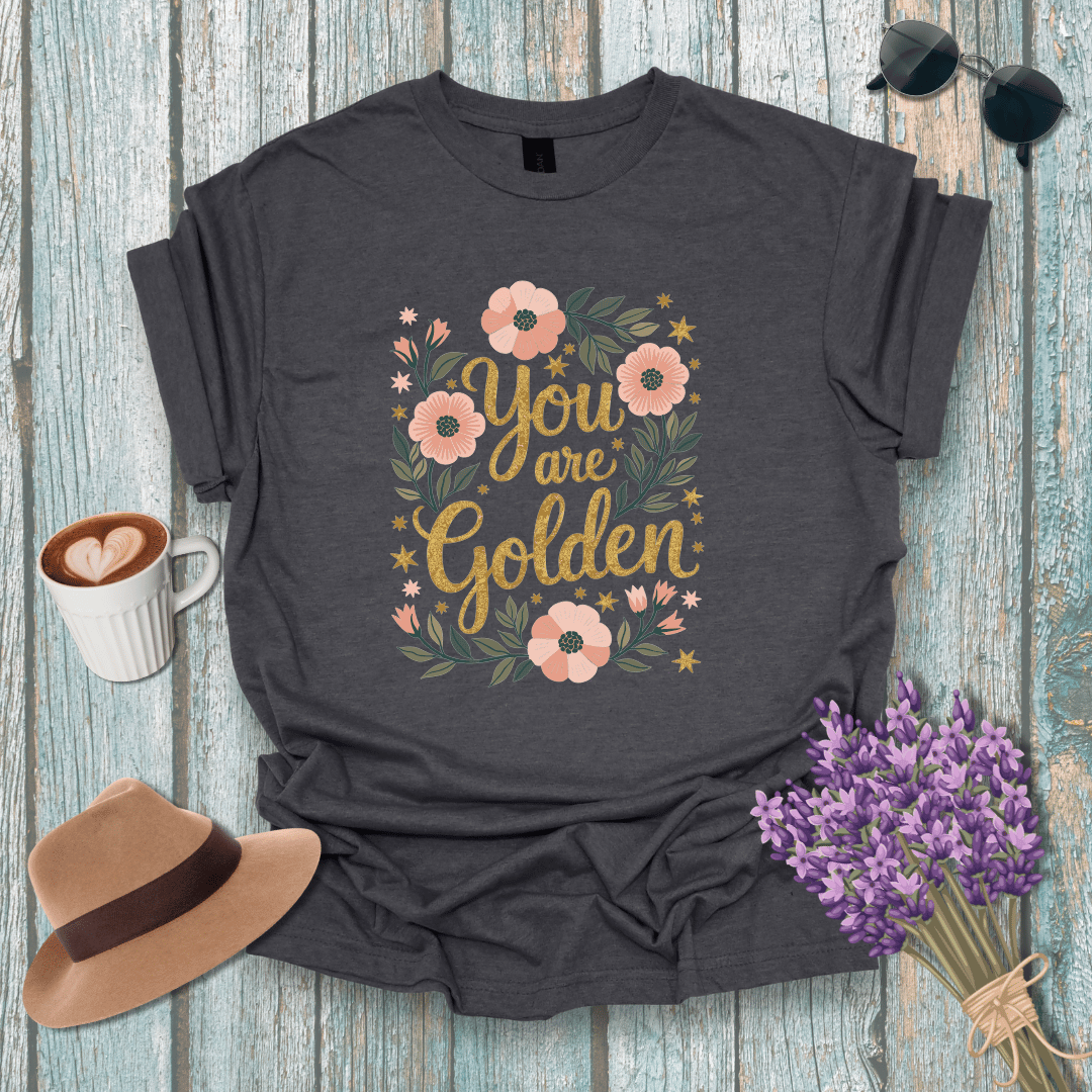 You Are Golden Floral Unisex T-Shirt - Softstyle Inspirational Tee